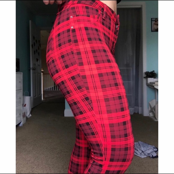 Plaid stretchy jeggings - Picture 2 of 3